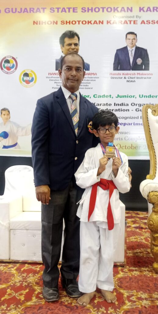 Kenil Acharya is a gold medalist in state level karate training1